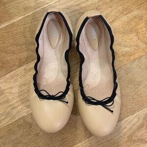 Bloch Beige Ballet Flats with Black Trim